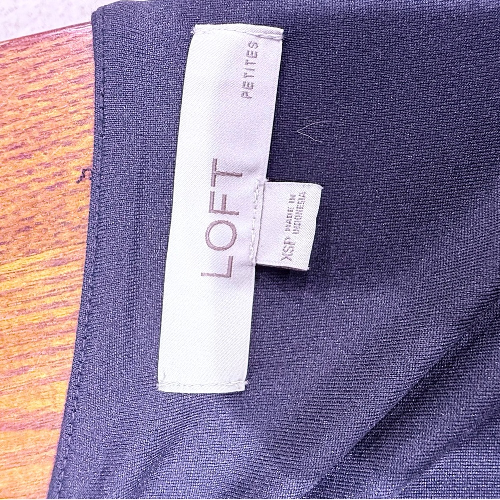 LOFT Blue Asymmetrical Wrap Dress EUC - Picture 3 of 3